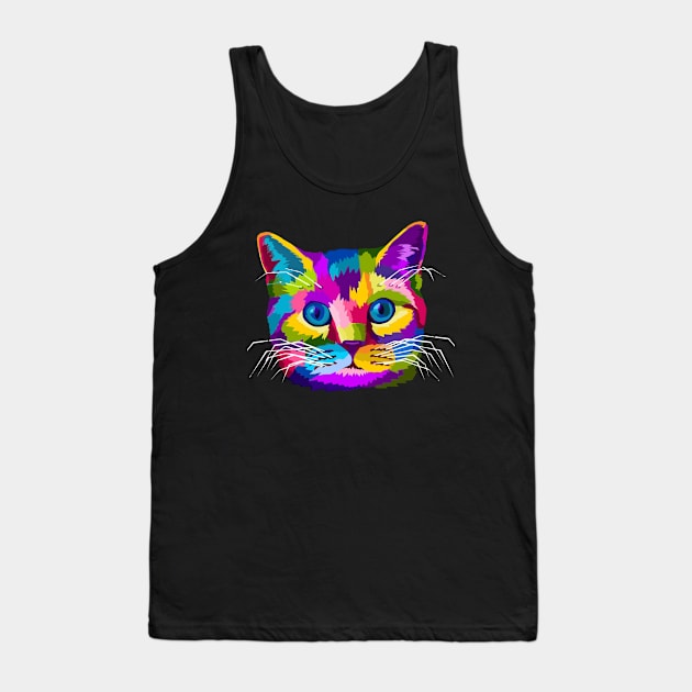 Color Kitty Tank Top by TinPis